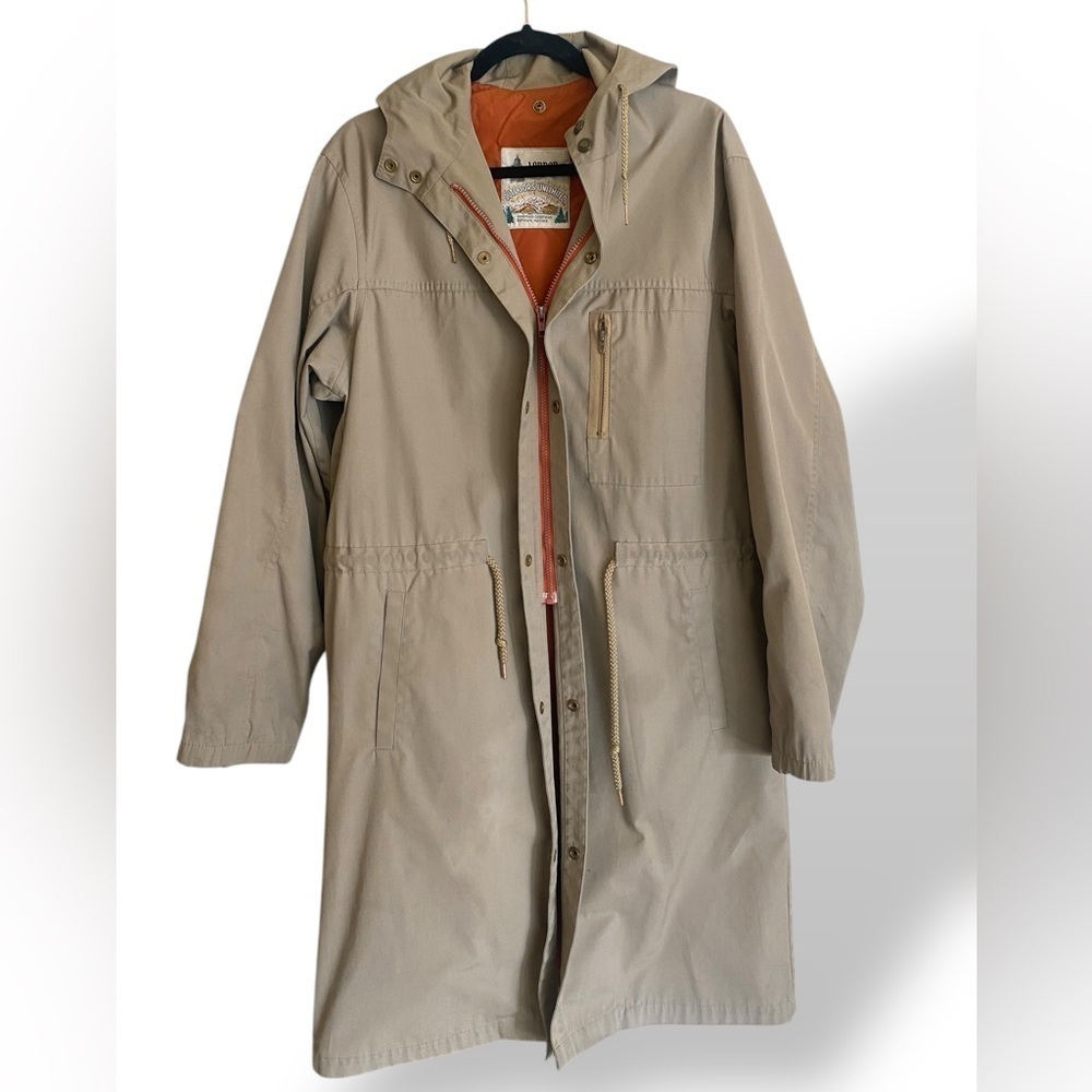 Vintage London Fog Hooded Anorak Coat 42L Snap Zip Closure OUTDOORS UNLIMITED